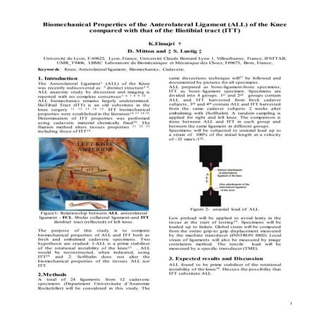 Biomechanical properties of  Anterolateral ligament of the knee compared with...