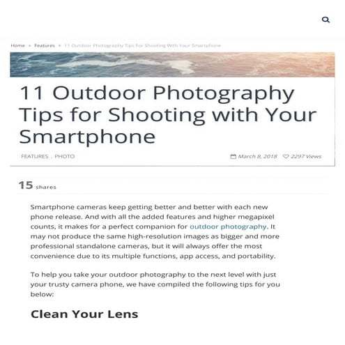11 Outdoor Photography Tips for Shooting with Your Smartphone