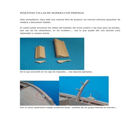 Pequeñas tallas de madera con perfiles