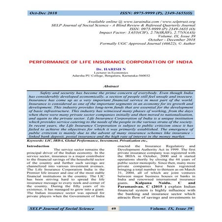 11 performance of life insurance corporation of india
