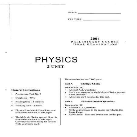 Comprehensive Advanced Level Physics II National Exam Paper 2023-2024 | PDF