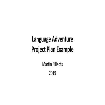 Project Plan Presentation Example