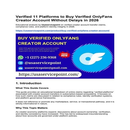 21 Platforms to Buy Verified OnlyFans Creator Account with Confidence