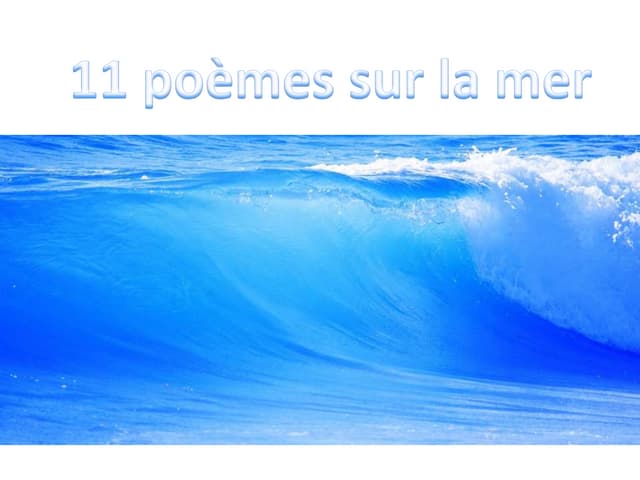11 poèmes sur la mer