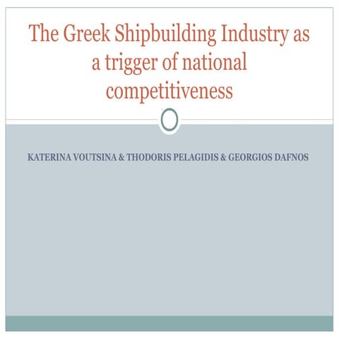 11 Greek Maritime Cluster Research Results Shipbuilding SWOT Analysis | PPT