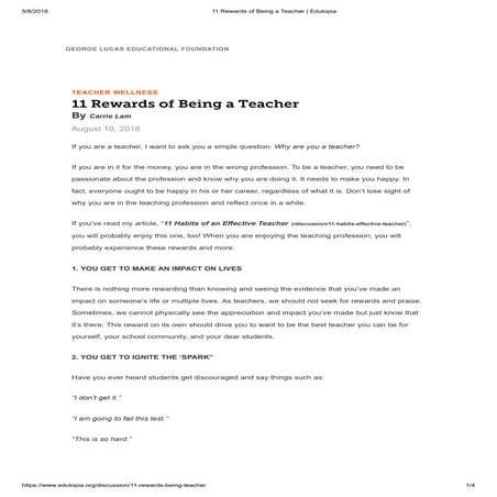 11 rewards of being a teacher
