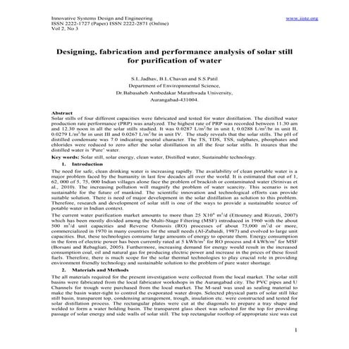 Thermal Performance of a Tubular Solar Still | PDF
