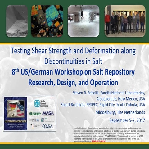 11 Testing Shear Strength and Deformation along Discontinuities in Salt