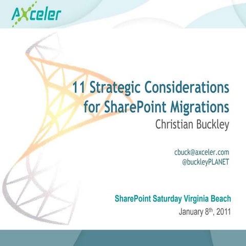 11 Strategic Considerations for SharePoint Migrations #SPSVB