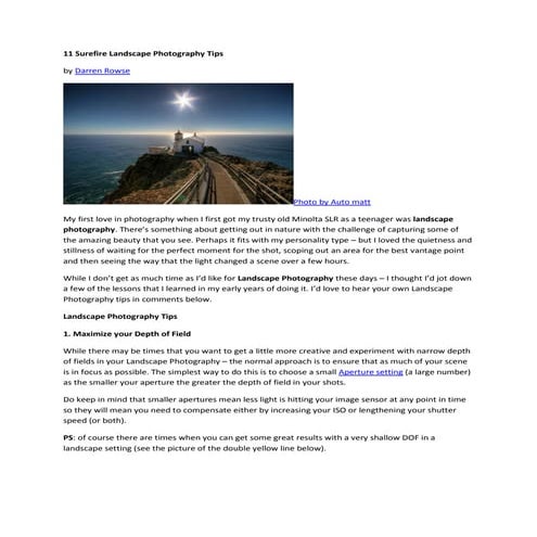 11 surefire landscape photography tips