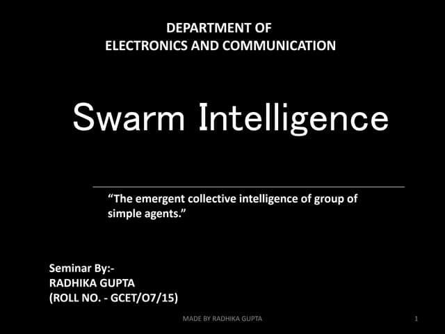 swarm intelligence seminar | PPT