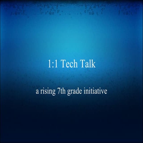1:1 Tech Talk for Parents