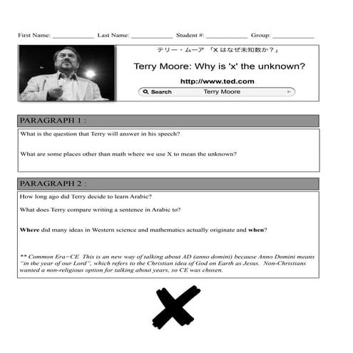 Terry moore why is the x unknown transcript | PDF