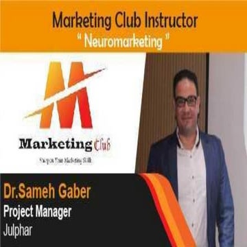 11th Jeddah Marketing Club,  Neuromarketing by Dr.Sameh Gaber