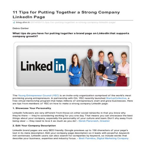 11 tips for_putting_together_a_strong_company_linked_in_page_dlvrit_blog