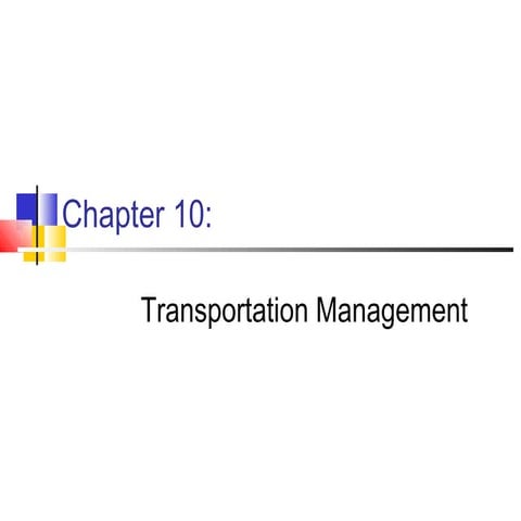 TRANSPORTATION MANAGEMENT