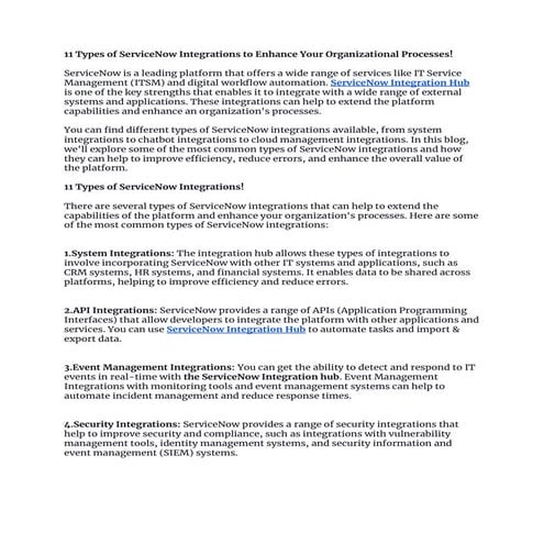 11 Types of ServiceNow Integrations to Enhance Your Organizational Processes.pdf