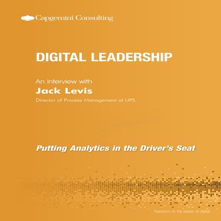 Putting Analytics in the Driver’s Seat