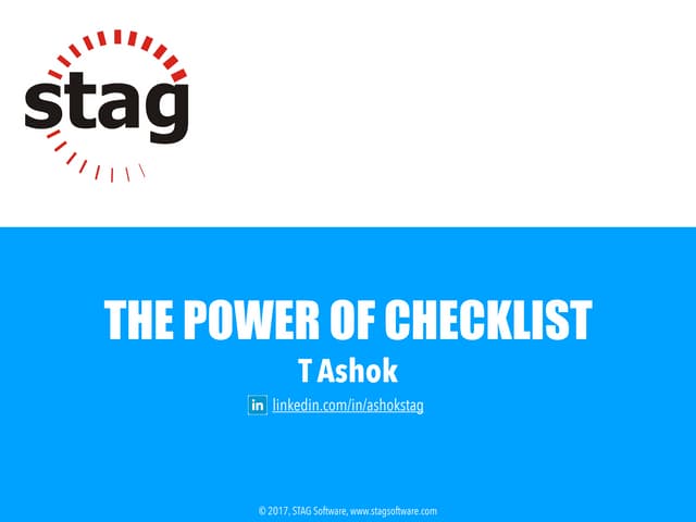 The Power of Checklist