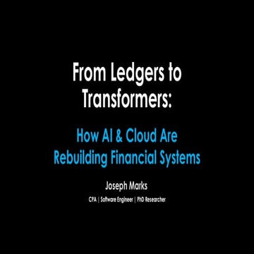 [DSC Europe 25] Joseph Marks - From Ledgers To Transformers: How AI & Cloud A...