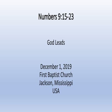 12-01-19, Numbers 9;15-23, God Leads | PDF