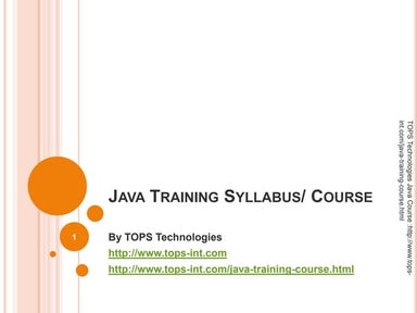 JAVA Training Syllabus Course