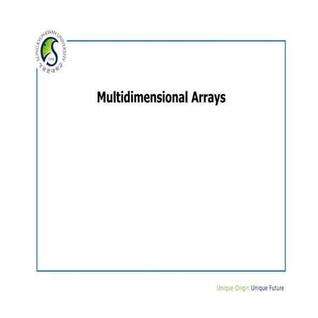 12 1. multi-dimensional array | PPT