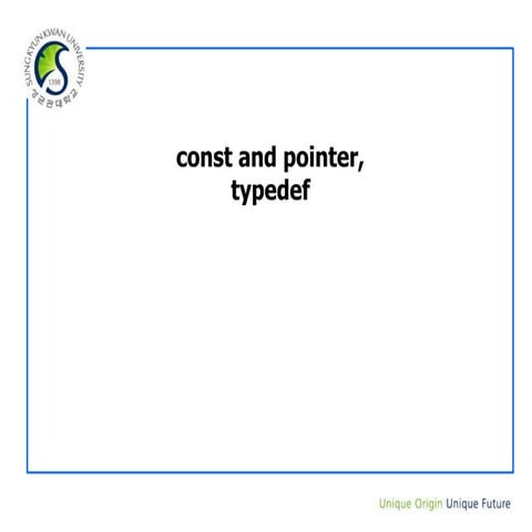12 1. const pointer, typedef