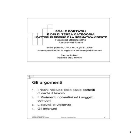 Le procedure utilizzo delle scale, di Veronica Galli | PDF