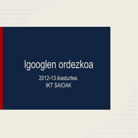 12 13.IKT SAIOAK. IGOOGLEN ORDEZKO BAT = SYMBALOO
