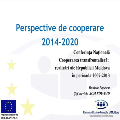Daniela Popescu, Autoritatea Comună de Management - Programul Operațional Com...