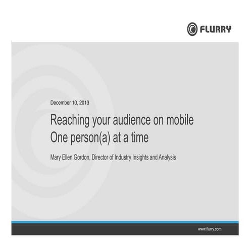 Reaching your audience on mobile one Person(a) at a time.