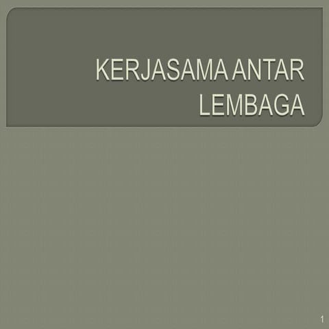 12. kerjasama antar lembaga