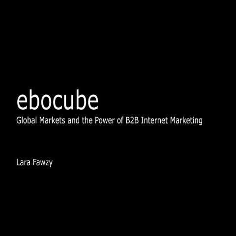 BEST PRACTICE: The ebocube Model, global markets and the power of B2B interne...