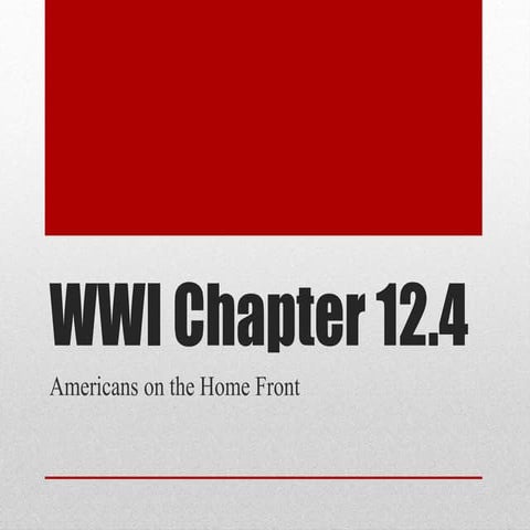 WWI on the American Home Front