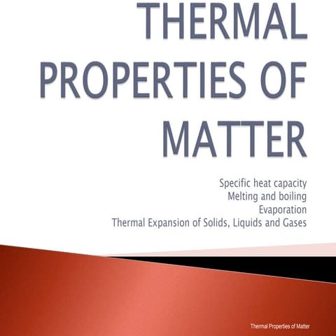 Thermal Properties of Matter