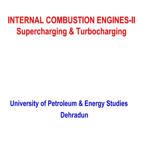 Superchargers and Turbochargers