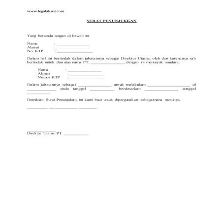 surat penunjukan kerja