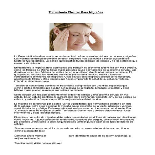 Quiropractico Cusco - Tratamiento Efectivo Para Migrañas