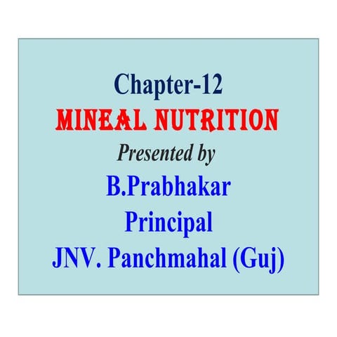 12. Mineral Nutrition