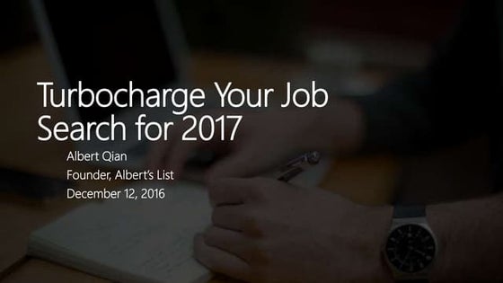 Turbocharge Your Job Search for 2017