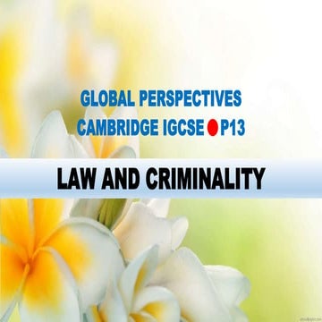 GLOBAL PERSPECTIVE CAMBRIDGE IGCSE: LAW AND CRIMINALITY | PPTX