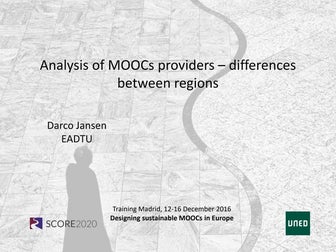 12. Analysis of MOOCs providers – differences between regions - Darco Jansen ...