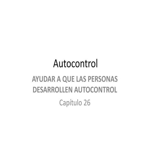 Técnicas de autocontrol