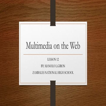 12. multimedia on the web