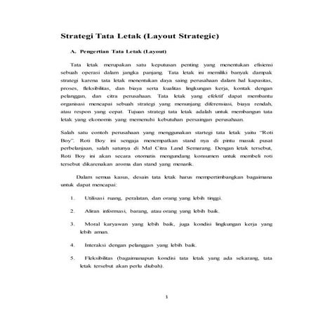 Makalah strategi tata letak in Bahasa