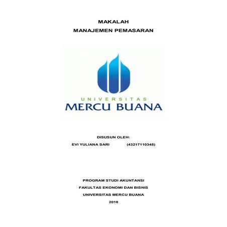 12. Usaha, Evi Yuliana Sari, Hapzi Ali, Manajemen Pemasaran, Universitas Mercu Buana, 2018