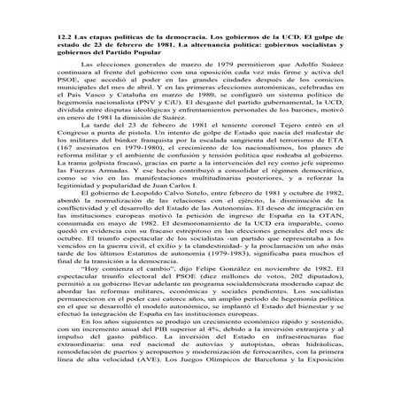 12.2 Las etapas políticas de la democracia