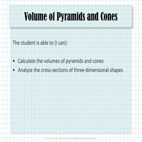 12.2 Volume of Pyramids and Cones