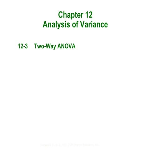 Two Way ANOVA